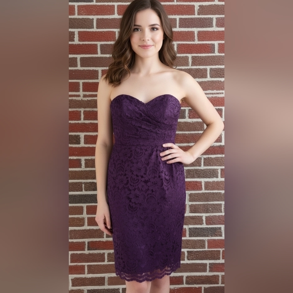 David's Bridal formal mini dress Lacey size 10
